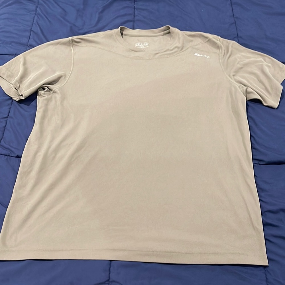 SUGOi Running T-Shirt. XL. Used. Tan/Green color.